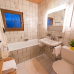 Badezimmer der Wohnung Lutz in der Casa Panorama in Breil/Brigels.